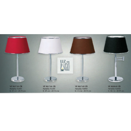 Velador c/pant. Lienzo bca y virola ylbw